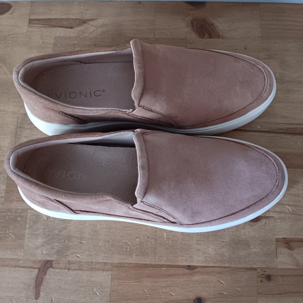 Vionic Kearny Slip On Sneakers Womens 6 Pink Suede Good Platform Shimmer - Picture 4 of 11
